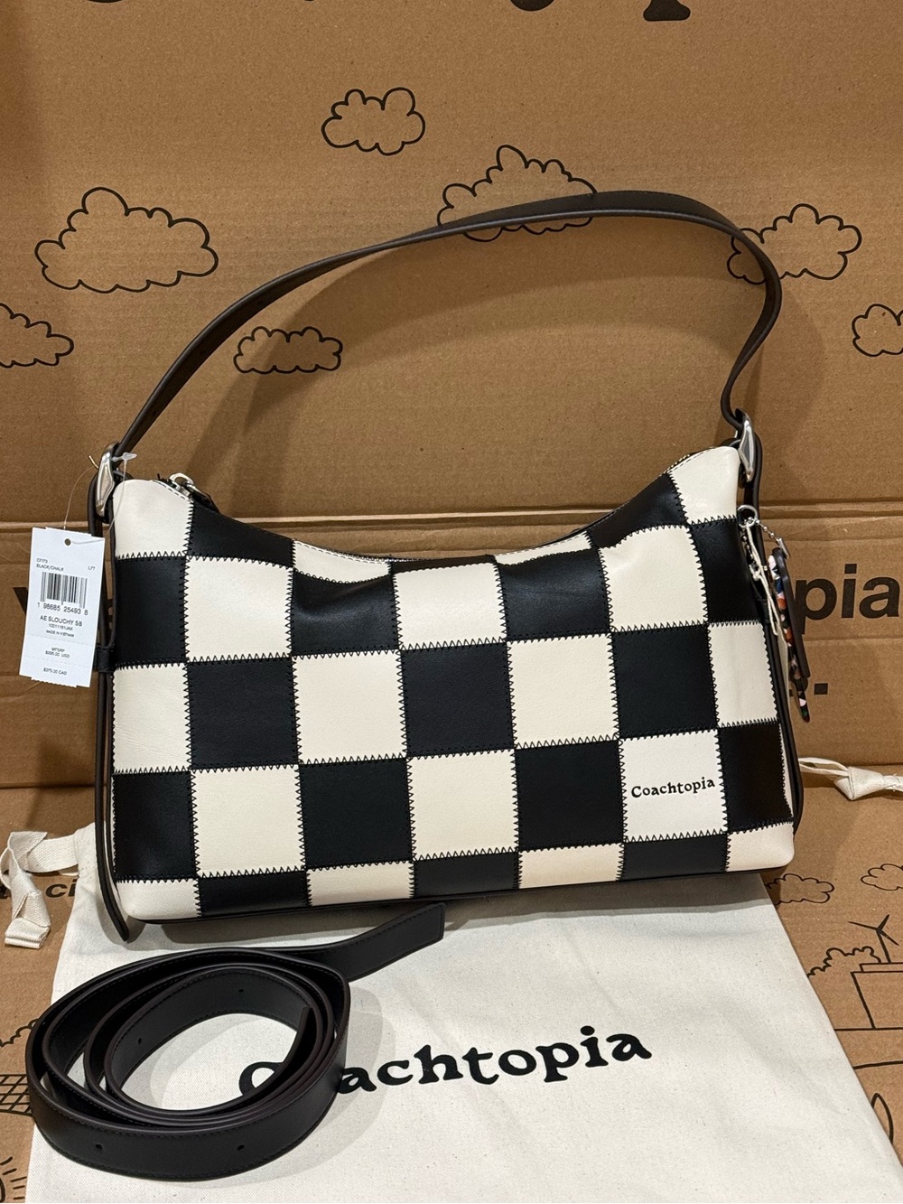 coach Alter/Ego Slouchy Shoulder Bag Black/Chalk CFI73 - Picture 2 of 11